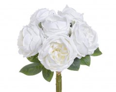 Růže s listy, svazek 6 stonků, dl. 28 cm, barva 20