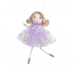Dívka - závěsná textilní figurka 6 cm, barva PUR