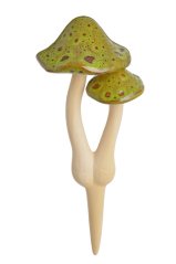 Podzimní dekorace keramická houby s hlavičkou na pružině 13cmLx10,5cmWx30cmH