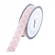 Tkaná kostkovaná stuha 2,8cm/dl.10m - hnědá světlá