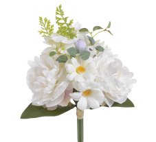 Kytice míchaná z umělých pivoňek, růží a hortenzií dl. 35cm