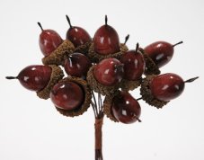 Svazek umělých žaludů na drátku, žalud 2,5/dl.celkem12cm - 12 sv.