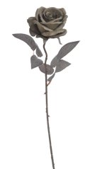 Umělá rozkvetlá velvetová růže, hlavička Ø 9cm/celkem dl. 50 cm