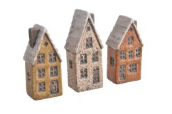 Dekorace keramický domek MIX druhů 4-4,5cmLx3cmWx9-10cmH