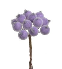 Vánoční dekorace hloh v cukru Ø 1,5cm, dl.10cm - 144 ks