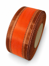 Monofilová stuha s vlascem 40 mm × 25 m – oranžová/měděná