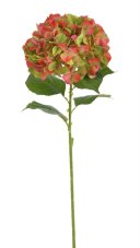 Umělá hortenzie s listy, hlava Ø 25cm, dl.80cm