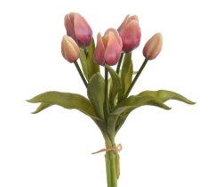 Svazek tulipánů z měkčeného plastu hlavička 6cm, celkem dl. 30cm - 5ks
