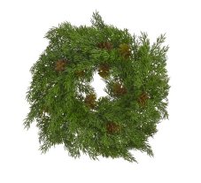 Dekorační věnec z umělé thuje se šiškami Ø 38cm