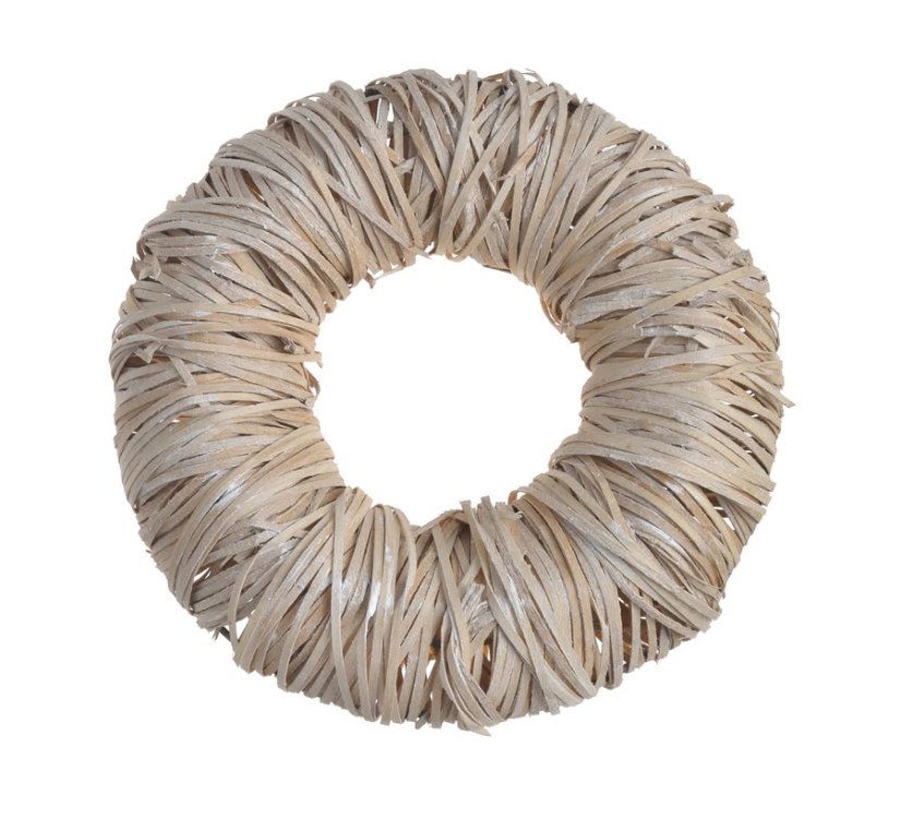 Věnec pletený z plochého ratanu na kov.  konstrukci Ø24cm, H7 cm