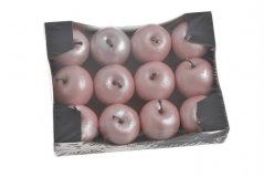 Dekorace plastové jablko se stopkou Ø 5,5 cm - 12ks