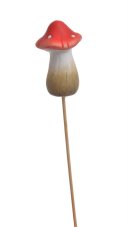 Podzimní dekorace keramická muchomůrka (4cmL x 4,2cmW x 7cmH) 26,8cmH.