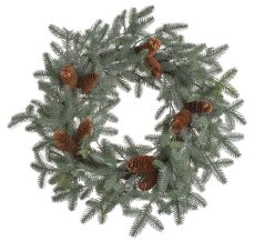 Dekorace věnec z umělého chvojí se šiškami Ø 70cm