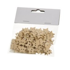 Dřevěný knoflík hvězda 1,7cm - 72ks