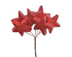 Vánoční přízdoba hvězda zápich (5cmLx1cmWx5cmH) 15cmH