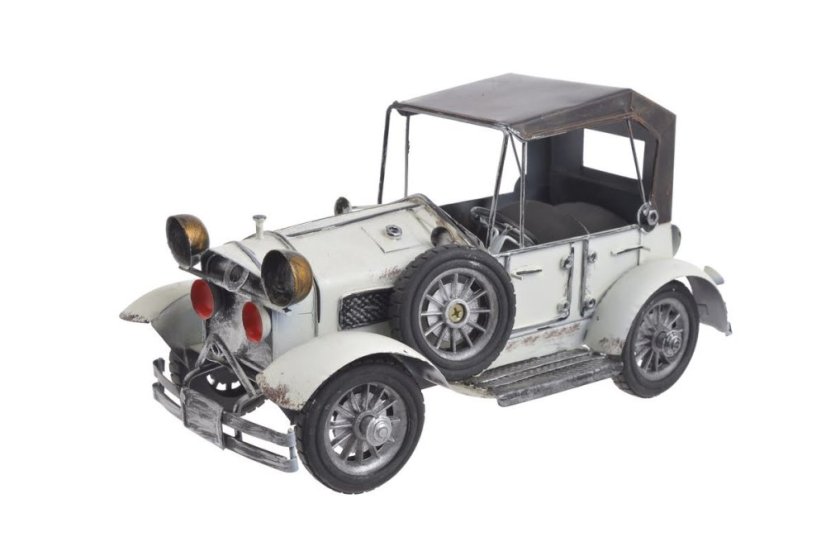 Dekorace kovové auto veterán 28.5cmLx13,5cmWx14,5cmH