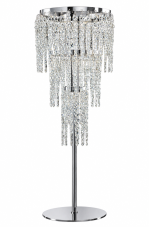 Dobíjecí LED lampa na dál. ovládání, změna barvy teplá/studená, kov/sklo Ø 32cm celkem 81cmH