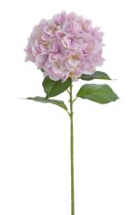 Umělá hortenzie s listy, hlava Ø 25cm, dl.80cm