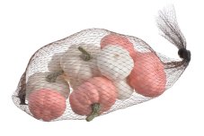 Sada dekorativních dýní bílo-růžová 12 ks – podzimní dekorace