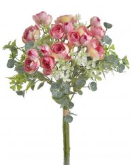 Kytice umělých ranunculusů s 12 květy a 6 poupaty dl.celkem 32cm