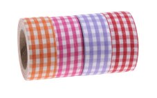 Samolepící kostkovaná stuha 2,5cm/dl. 3m - 4ks