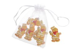 Vánoční dekorace ozdoba jako z perníku .3cmLx0,8cmWx4,5cmH - 6ks