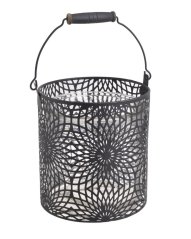 Závěsná kovová lampa se sklem 16cm∅ x 17cmH.