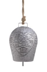 Dekorace na pověšení kravský zvonec s ornamenty  (15cmLx7,5cmWx21,5cmH) 41cmH