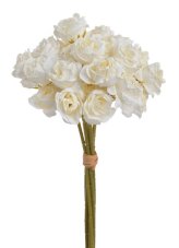 Kytice umělých růží 30 cm – bílá