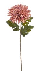 Umělá chryzantéma na stopce s listy, hlavička Ø19cm, celkem dl.73cm