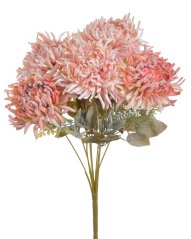 Kytice umělých chryzantém s doplňky dl. 42cm, hlava Ø 12cm