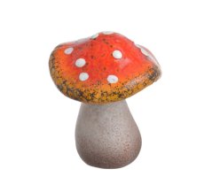 Podzimní dekorace muchomůrka keramika mix barev .6,5cmL x 6cmW x 8cmH - 12 ks