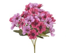 Kytice umělých květů s listy a doplňky, květ 4cm, dl. 30cm