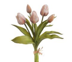 Svazek tulipánů z měkčeného plastu hlavička 6cm, celkem dl. 30cm - 5ks