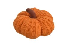 Dekorační pletená dýně 14 × 10 cm – oranžová