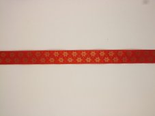 Plátnová vzorovaná stuha s metaloplastem 1,5cm/25m