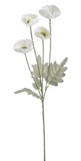 Máky 4 květy, 59 cm - bílé 01