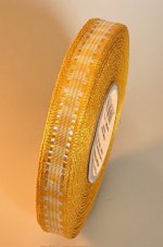 Kostková stuha se vzorem a drátkem 1,5cm/25m