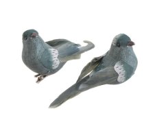 Dekorace péřový ptáček na klipu  11cmLx4cmWx5cmH- 2ks