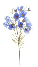 Umělá kytička letních květin, květ 6 cm, dl 90 cm - zápich - modrý 05