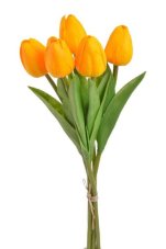 Svazek pěnových tulipánů s listy hlavička 4,5cm, dl. 32cm - 5ks