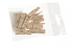 Malé barvené dřevěné kolíčky na aranžování dl. 3cm - 12ks