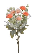 Kytice kvetoucích umělých květin - 5 větviček s 7 květy a doplňky, kvítek 3,5cm, dl. 29cm