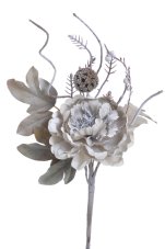 Květ umělé pivoňky s doplňky, květ Ø9cm/dl. zápich 30cm_01