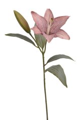 Umělá květina lilie 1 květ Ø 15cm +1 poupě , dl. 53cm