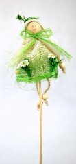 Zápich zelená víla s kloboukem - mix 3 druhy, 22 cm, 6ks