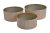Sada kulatých plechových nádob,   24,5cm∅x11cmH, 22cm∅x10cmH, 19cm∅x9cmH - 3ks