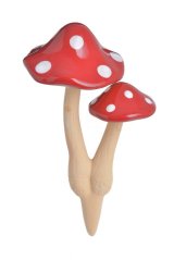 Podzimní dekorace keramická houby s hlavičkou na pružině 13cmLx9,5cmWx21cmH