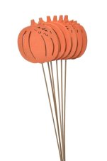 Dřevěná dýně na zápichu 39 cm – oranžová, 6 ks