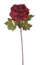 Umělá pivoňka vínově červená 58 cm
